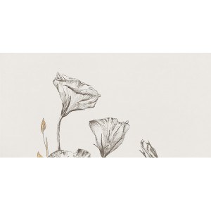 Decor Velo Bianco flowers 4 59.8x119.8cm, interior, baie-bucatarie, rectificat, alb cu imprimeu floral mat-lucios, Tubadzin
