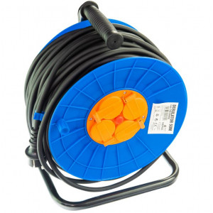 Derulator HEPOL, 4 prize, protectie copii, 50m, 3x2.5mm