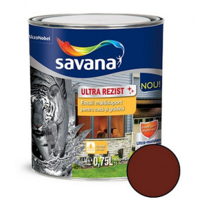 Email pe baza de apa Savana Ultrarezist multisuport maro lucios 0.75l