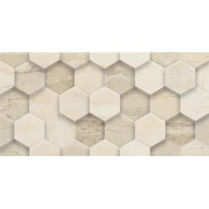 Faianta SUNLIGHT STONE GEOMETRIK, baie/bucatarie, interior, bej mat, tip travertin 30x60cm