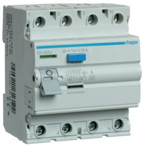 Intrerupator diferential 4 P TIP 25A,30mA tip A CD425J