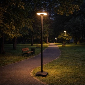 Lampa LED solara cu temperatura de culoare ajustabila, senzor, telecomanda si stalp 2.5m - Img 15