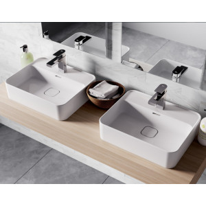 Lavoar baie pe blat cu orificiu pentru baterie Strada II, dreptunghiular alb din ceramica Ideal Standard - Img 1