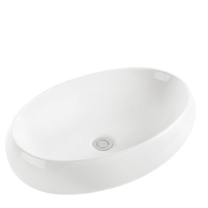 Lavoar baie pe blat Prestige Oval, alb, ceramica, 60 × 40 × 15 cm – Anahita