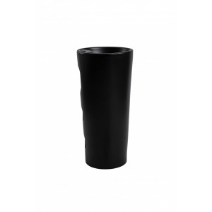 Lavoar freestanding Art, rotund, negru, cu orificiu pentru baterie, ceramica, 40 x 40 x 83 cm, Anahita - Img 5