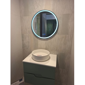 Oglinda baie rotunda Smart, cu iluminare LED, touch si dezaburire, 60 cm - Img 3