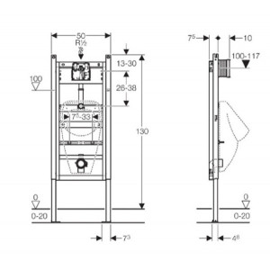 Pachet DUOFIX BASIC crom pentru pisoar cu spalare actionata electronic cu infrarosu 111.695.46.5 - Img 2