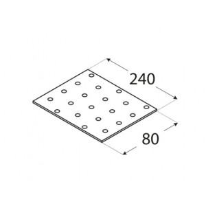 Placa perforata 240 x 80 x 2 mm - Img 2