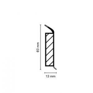 Plinta parchet EP 60/13 flex life W626 STEJAR ALB 2.5ml Dollken - Img 2