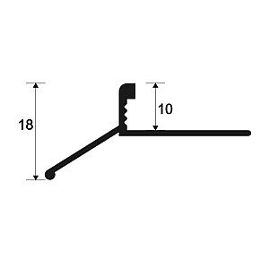 Profil picurator pentru terasa din aluminiu eloxat LST adancime 10mm lungime 2.5m - Img 2