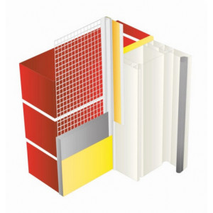 Profil PVC cu plasa si banda pentru etansare ferestre alb 9mm 2.5ml Profigips - Img 2