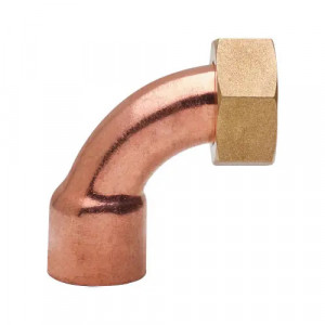 Racord semilolandez cu cot cupru, interior- interior 18mm x 1/2'"