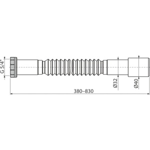 Sifon flexibil lavoar 1 1/4"-40/32 A760 Alcadrain - Img 2