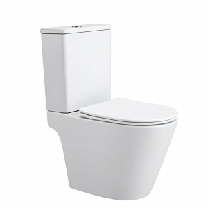 Vas WC stativ Beauty Anahita, alb, Tornado, evacuare orizontala, 63 x 38,5 x 81,5 cm, rezervor si capac WC soft close incluse