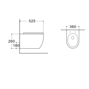 Vas WC suspendat rimless, cu capac soft close, Art, Anahita - Img 3