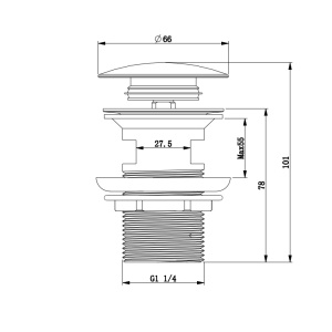 Ventil click-clack negru cu preaplin Slimmer Himark - Img 2