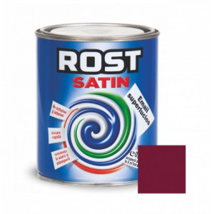 Vopsea superlucioasa pentru lemn si metal Rost Satin 4l grena interior exterior