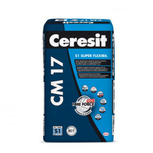 Adeziv flexibil pentru gresie, faianta si piatra naturala, interior, exterior CM17 gri Ceresit