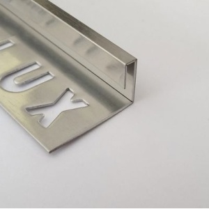 Bagheta dreapta Argintiu satinat muchii exterioare din inox A=12mm ESI 120.132 2.44ML/BUC
