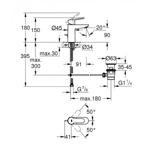 Baterie lavoar Bauedge S-size 23328000 Grohe - Img 3
