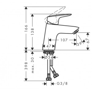 Baterie lavoar LOGIS 70 71070000 Hansgrohe - Img 2