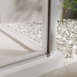 Cabina de dus semirotunda Recall cu usi batante, profil crom, sticla 6 mm, 80 × 80 cm – Anahita - Img 3