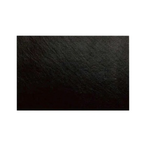 Cadita dus din compozit, dreptunghiulara, SMC STONE, neagra, 100 × 90 cm, Slim 2,6 cm – Anahita