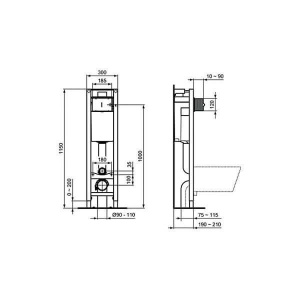 Cadru rezervor WC Ideal Standard ProSys ECO, incastrat, 30 cm, dubla spalare, ajustabil E233267 - Img 2