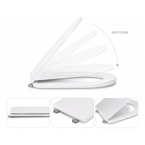 Capac WC Eternity alb, soft close, duroplast Anahita, 44,5 x 36,5 cm - Img 2