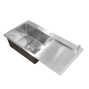 Chiuveta bucatarie inox, satin, cu dozator detergent, 1 cuva și picurator, 740x480x220mm, Anahita - Img 2