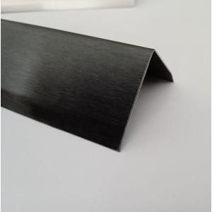 Cornier cu laturi tesite Negru periat din inox 25X25 LCI 250.135 2.44ML/BUC