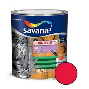 Email Savana Ultra Rezist superlucios pentru lemn metal interior si exterior rosu 0.75l