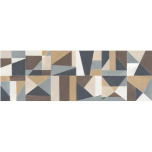 Faianta COLORPLAY CREAM DECOR M4K1 30x90cm, interior, baie-bucatarie, forme geometrice multicolor mat, Marazzi