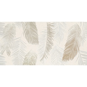 Faianta decor BLANCA LEAVES SAT, baie/bucatarie, interior, ivoriu-bej satinat, frunze 59.8x119.8