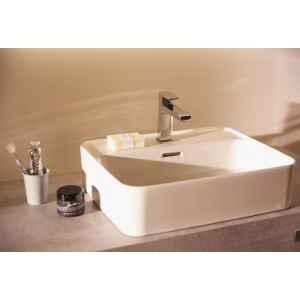 Lavoar baie pe blat cu orificiu pentru baterie Strada II, dreptunghiular alb din ceramica Ideal Standard - Img 3