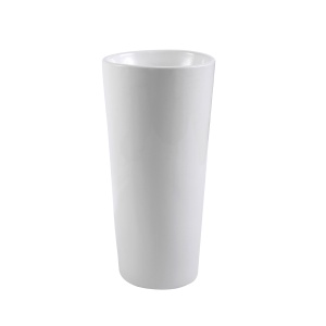 Lavoar freestanding Art, rotund, alb, ceramica, fara orificiu baterie, 40 x 40 x 84 cm, Anahita - Img 5