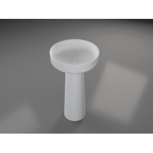 Lavoar freestanding Eternity, rotund alb din compozit 48x48x85cm Eweca - Img 2