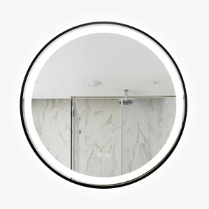 Oglinda baie rotunda Smart, cu iluminare LED, touch si dezaburire, 60 cm