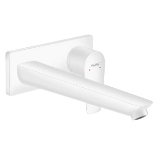 Ornament baterie lavoar perete matt white TALIS E pipa 22.5cm Hansgrohe fara corp incastrat