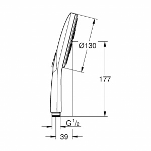 Para dus Rainshower SmartActive Round 26574A00, grafit lucios, 3 functii, sistem anticalcar Grohe - Img 2