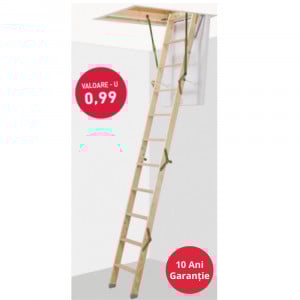 Scara de pod izolata DOLLE CLICK FIX 36 - GOLD MINI - izolatie 3cm 70x92,5cm