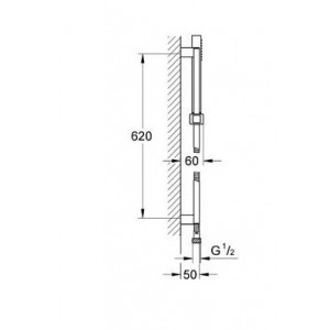 Set de dus cu bara EUPHORIA CUBE+ 27891000 Grohe - Img 2
