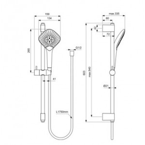 Set dus cu bara IDEALRAIN EVO JET DIAMOND B1762AA - Img 6