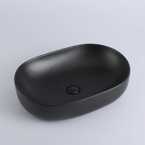 Set mobilier cu blat Lambda si lavoar pe blat Eternity negru mat - Img 2