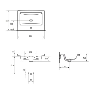 Set mobilier Tirso 60cm + lavoar casmir mat C145 S801-541 - Img 3