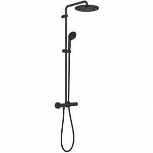 Sistem de dus Grohe Vitalio Start 250 266772430, 1/2'', aparent, termostat, 250 mm, 1 pulverizare, anti-calcar, mat, negru GRO266772430 - Img 1