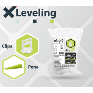 Sistem nivelare ceramica clipsuri 2 mm, 100 buc/ set, XLeveling Pro