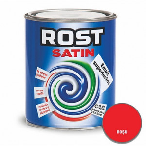 Vopsea superlucioasa pentru lemn si metal Rost Satin 4l rosu interior exterior