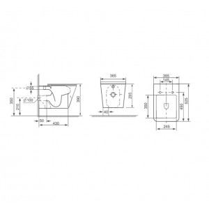 WC suspendat cu capac soft close negru mat Paris B2350BM - Img 3