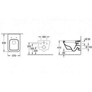 WC suspendat direct flush dreptunghiular cu capac soft close quick release Architectura 5685HR01 - Img 3